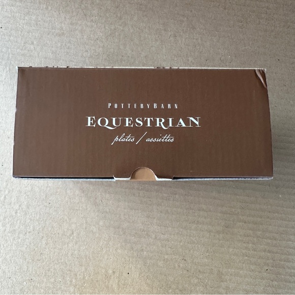 NEW Pottery Barn 6" cocktail plates, "Horse Cocktail." Equestrian. 4/box. - Picture 2 of 9